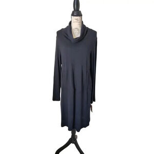 Dana B & Karen Long Sleeve Knit Mock Neck‎ Casual Dress Kangaroo Pockets Size 10